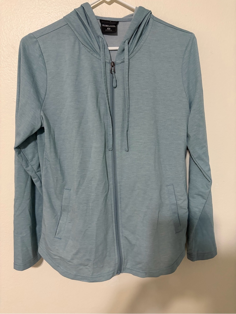 32 Cool Light Blue Full-Zip Hooded Jacket
